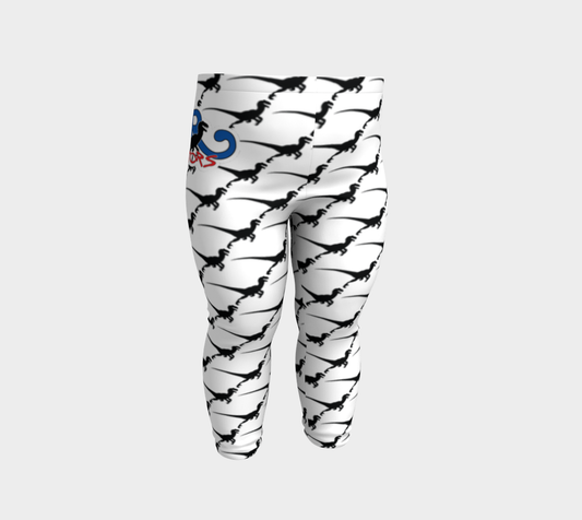 TR Raptors Patterned Baby Leggings - White