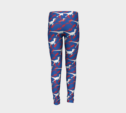TR Raptors Patterned Youth Leggings - Blue