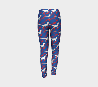 TR Raptors Patterned Youth Leggings - Blue