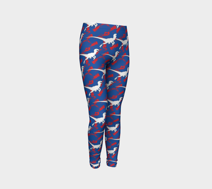 TR Raptors Patterned Youth Leggings - Blue