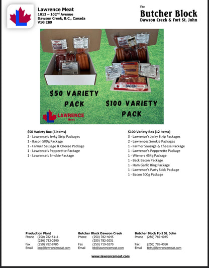 Lawrence Meat fundraiser information sheet. Details posted in product description. 