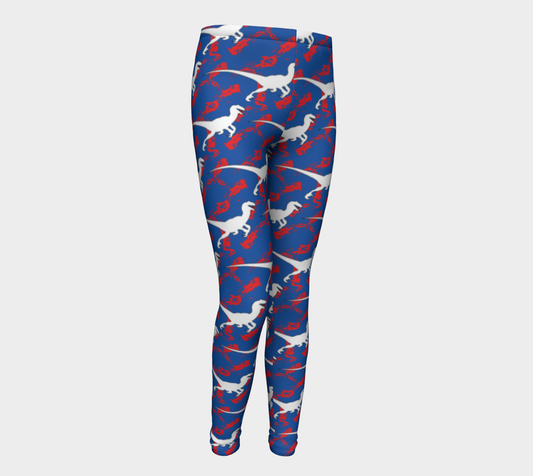 TR Raptors Patterned Youth Leggings - Blue