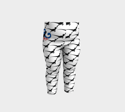 TR Raptors Patterned Baby Leggings - White