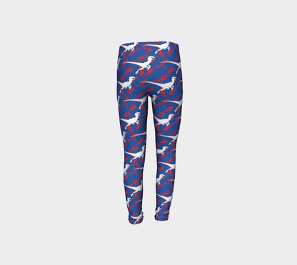 TR Raptors Patterned Youth Leggings - Blue